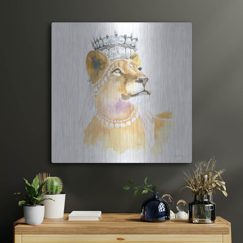 Trinx 'Jungle Royalty 2 C' by Myles Sullivan Metal Wall Art, 24" x 24"