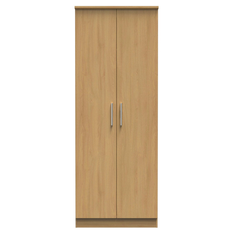 Borgeson 2 Door Wardrobe , 196" H x 74" W x 53" D, Modern Oak