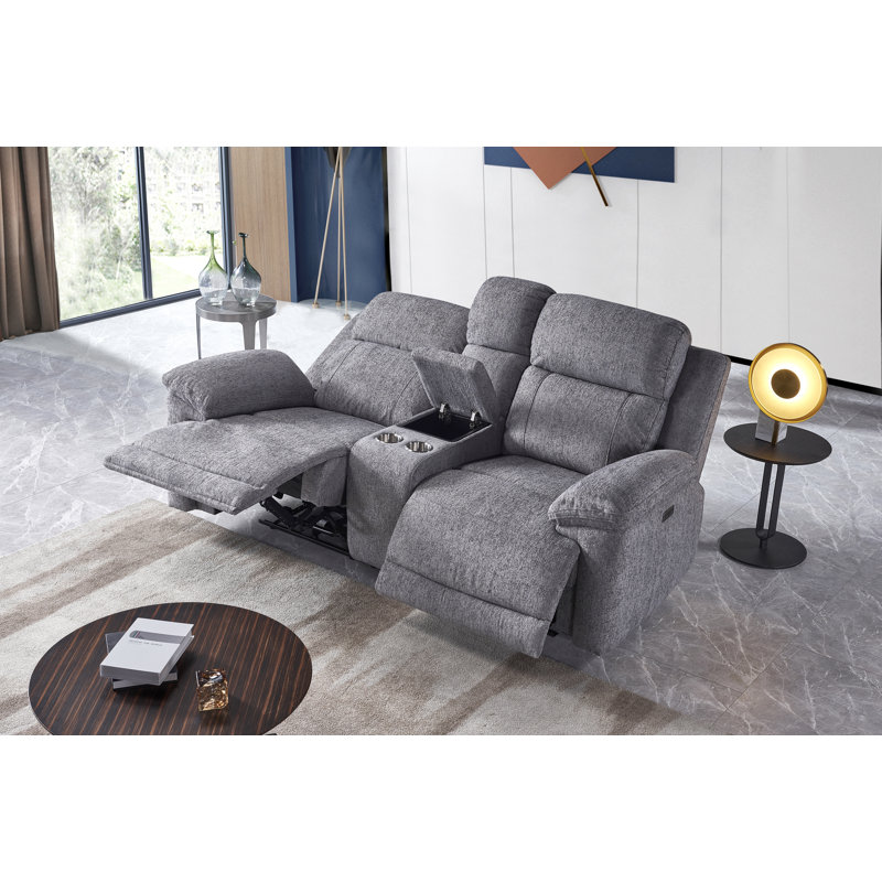 2-piece Upholstered Power Reclining Living Room Sofa Set(recliner Sofa And Recliner Loveseat), Dark Gray