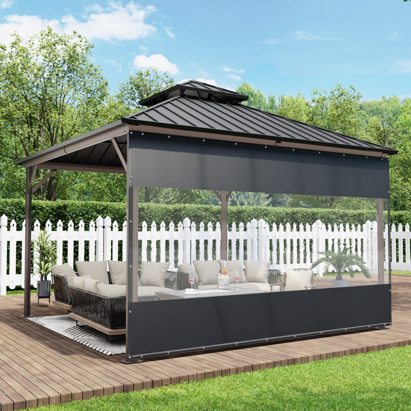 Outdoor Clear Panel Curtain, All Weather Resistant Tarp Curtain for Pergola Porch Gazebo, Privacy Screen, Blackout Curtains