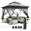 3.3 × 3.3 m One-Touch Pop-Up Canopy Tent with Extended Eaves, Mesh Panels, Waterproof Sealed Seams, Wheeled Carry Bag & Sandbags –-126428499