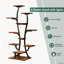 Support pour plantes d'intérieur en forme de vase avec lampes de croissance et tablette métallique.