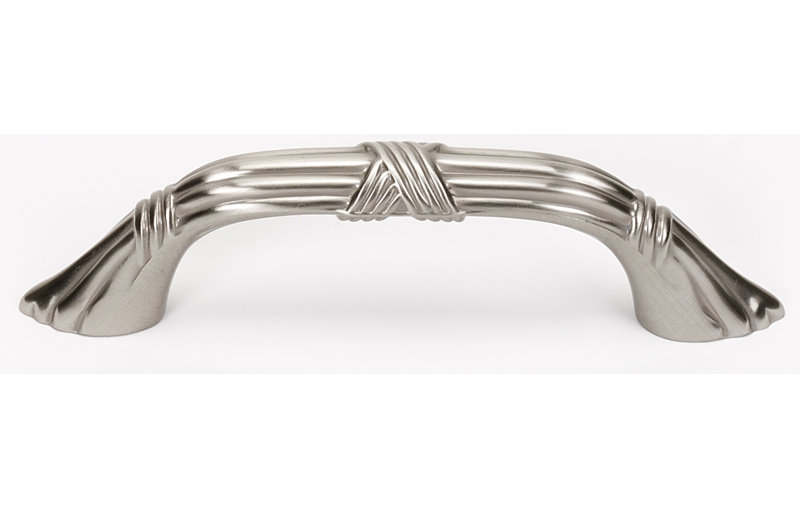 Ribbon And Reed Arch Pull, Satin Nickel