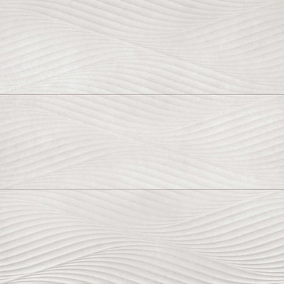 Carreau de céramique décoratif à vagues mates Donna 13 po x 40 po, couleur argent