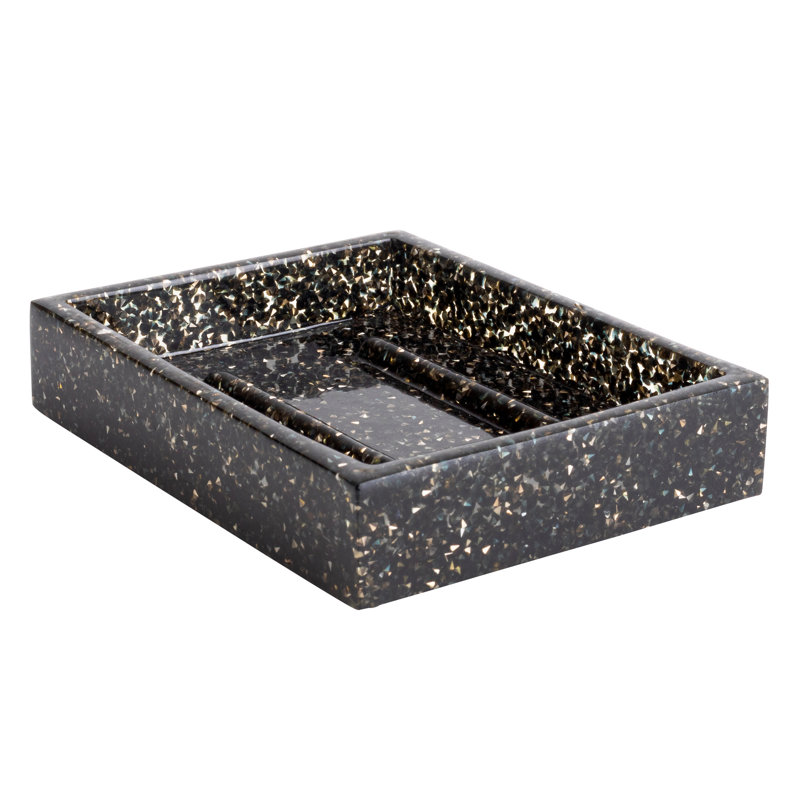 Sparkles Home Luminous Soap Dish | Rhinestone-Studded Resin | Durable & Easy to Clean, Charcoal
