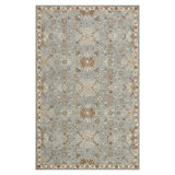 Lewis Classic Floral Hand-Hooked Blue Area Rug, 2' X 3'