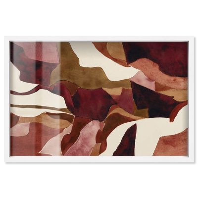 «Collage of a Red World I Shadowbox Print» par Art Remedy, cadre blanc, 25 x 17