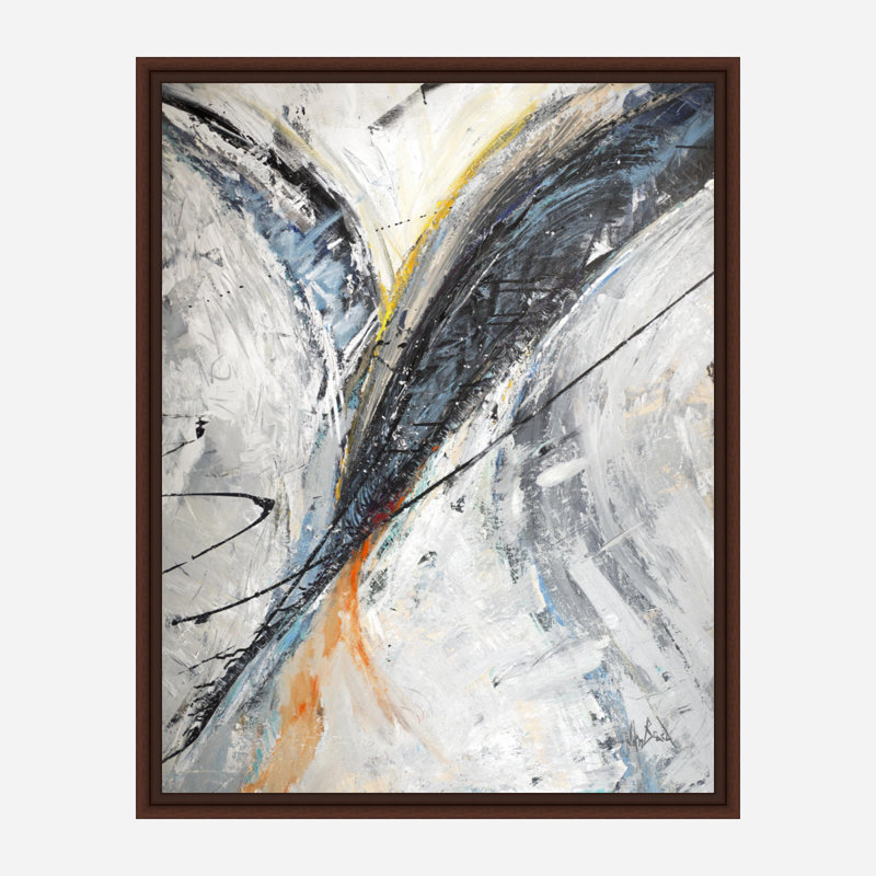 Convergence - Artist Enhanced Canvas Print, Brown Framed Canvas, 61.5" H x 41.5" W x 1.75" D