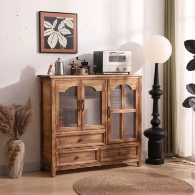 Light Coffee Solid Wood Sideboard