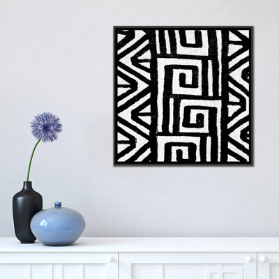«Mudcloth Black Geometric Design VIII», impression sur toile