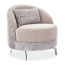 Cute Silver Leather Accent Chair