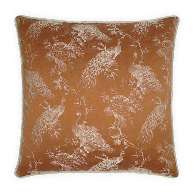 Rococo Throw Pillow, Copper, Square 22"