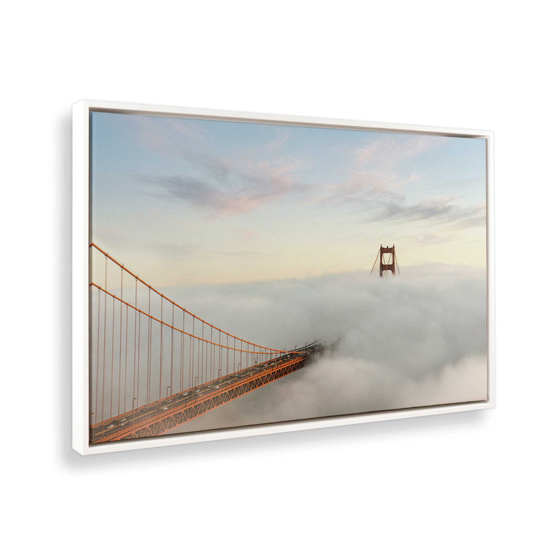 «Cloudline Drift», reproduction sur toile, 8 po x 12 po, Cadre flottant blanc opaque