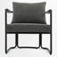 Chaise d'appoint rembourrée Mid-Century moderne avec coussin ultra épais et structure en métal industriel-729892480