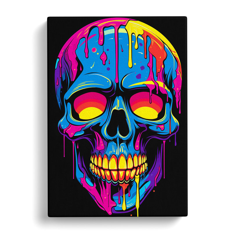 Skull Pop Art - Wrapped Canvas, 76cm H x 50cm W x 3cm D