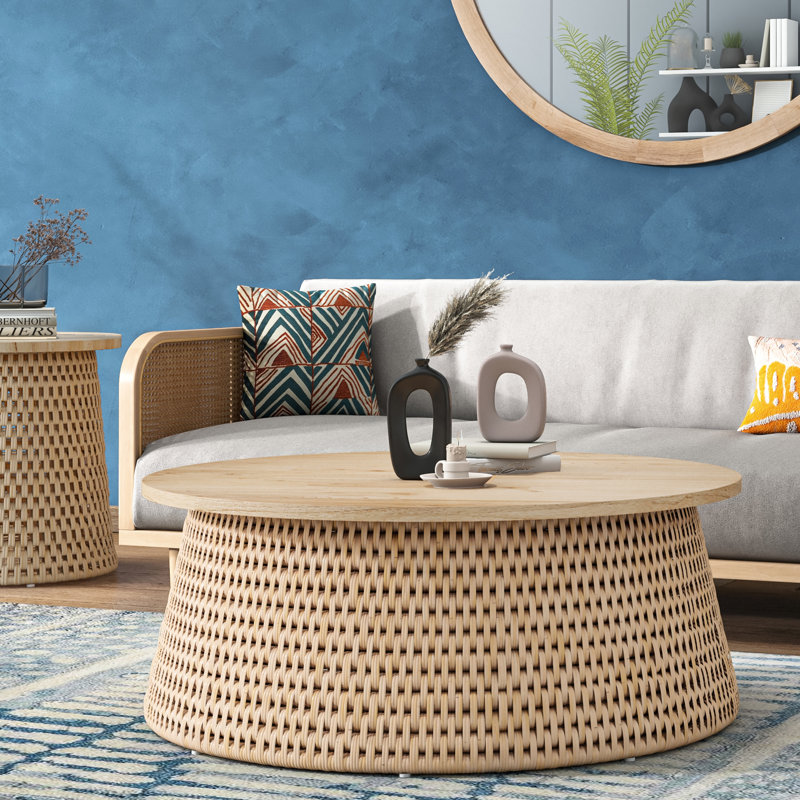 Apputhurai Solid Wood Top Single Coffee Table, Natural
