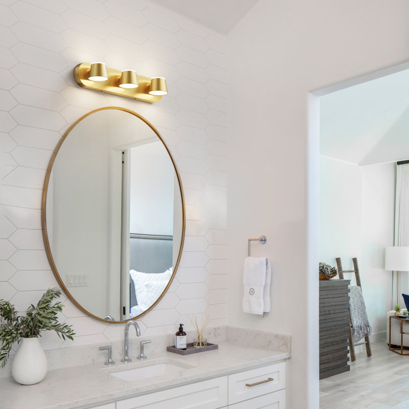 Boze Dimmable LED Vanity Light, Gold, 3