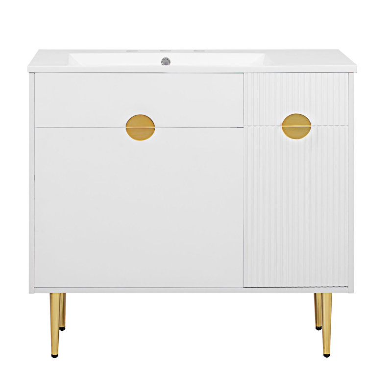 Meuble-lavabo de salle de bain avec lavabo en résine