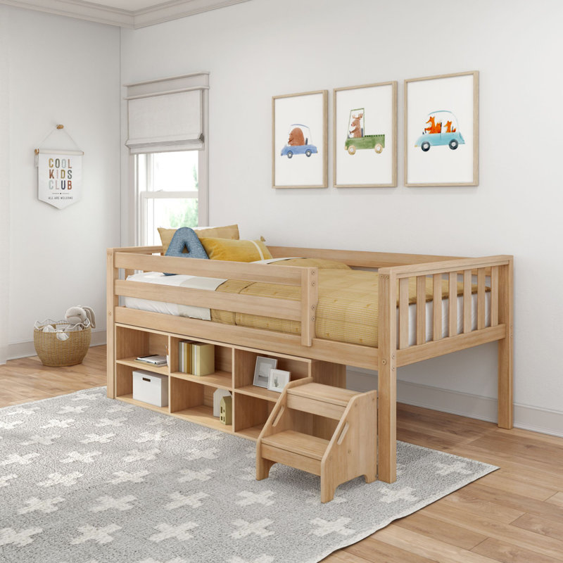 Soren Ultra Low Loft with Bookcase, Blonde