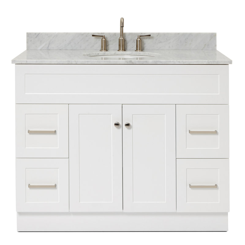 Ensemble de meuble-lavabo simple 43 po Partham, Blanc