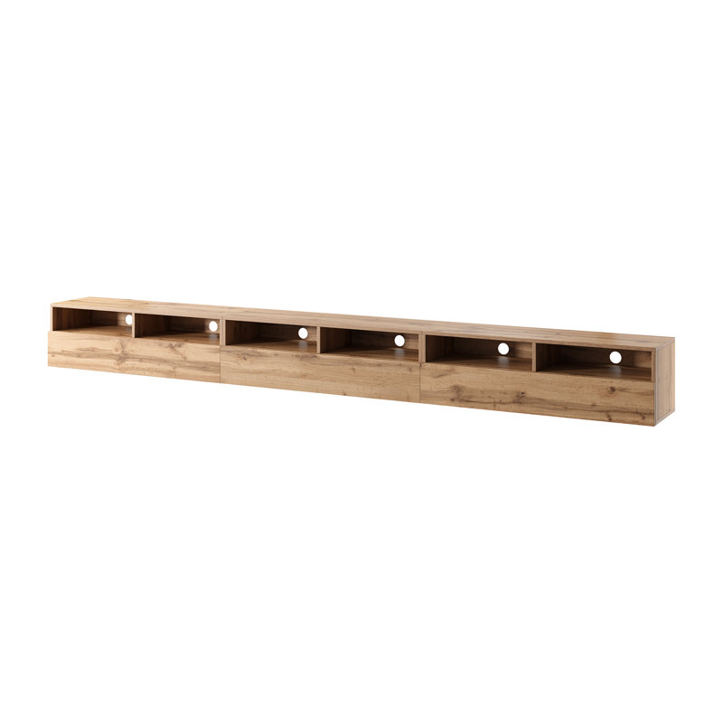 Rodley Unfinished TV Stand for TVs up to 88", Wotan Oak