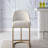 Barrelback Stool with Linen Seat and Metal Base-279362313-279362312