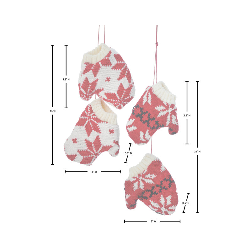 Ornements en forme de flocons de neige en tricot 14 po
