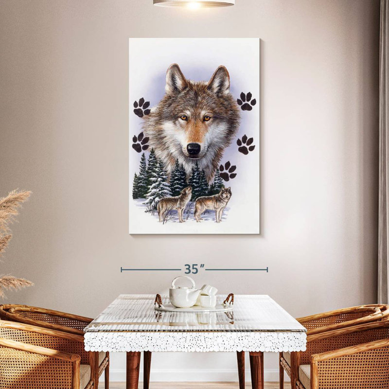 Brampt Wolf Montage Winter, 48" H x 32" W