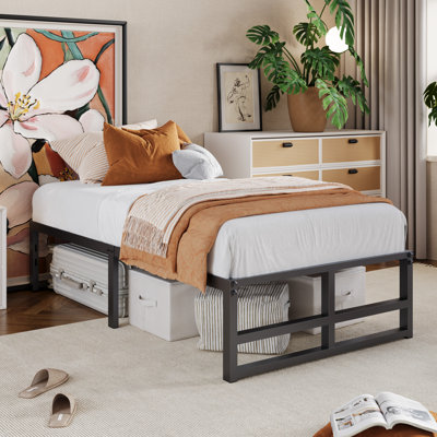 Kiliam 14‘’ Heavy Duty Steel Bed Frame，No Box Spring Needed，Twin/Queen/Full/King Size