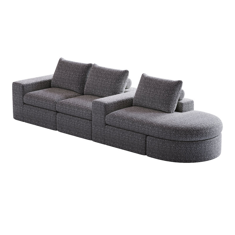 2 - Piece Chenille Sectional, Gray