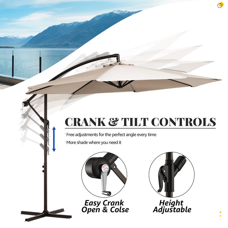 Arlmont & Co. Hawkinsville 120'' Cantilever Umbrella & Reviews | Wayfair