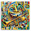  «Happy Music Abstract» par Rey Klimt, art mural en verre acrylique, 12 po x 12 po