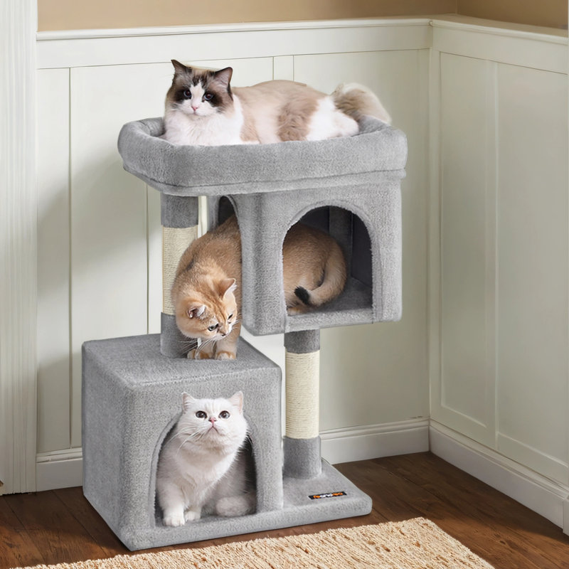 Arbre à chat Franjo, Gris clair, H 29,1 po x l 23,6 po x P 15,4 po