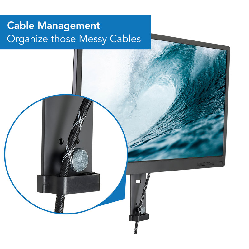 Fixation de support de moniteur de hauteur réglable pour installation de cellules Mount-It | Convient aux écrans de 17 po à 32 po