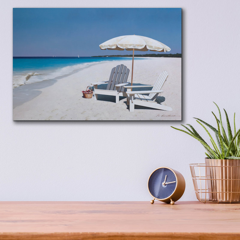 «Beach Picnic» par Zhen-Huan Lu, H 12 po x l 16 po x P 0,13 po