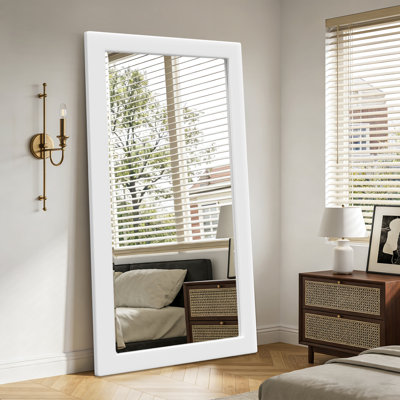 Wooden-Framed Full-Length Mirror, Moisture-Resistant