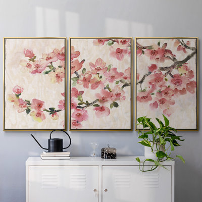 Composition de fleurs de cerisier I - Toile encadrée multi-pièces