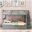 Lit superposé double avec lit gigogne, rangement et barrière de sécurité pour chambre à coucher, dortoir Stairway-1654281031