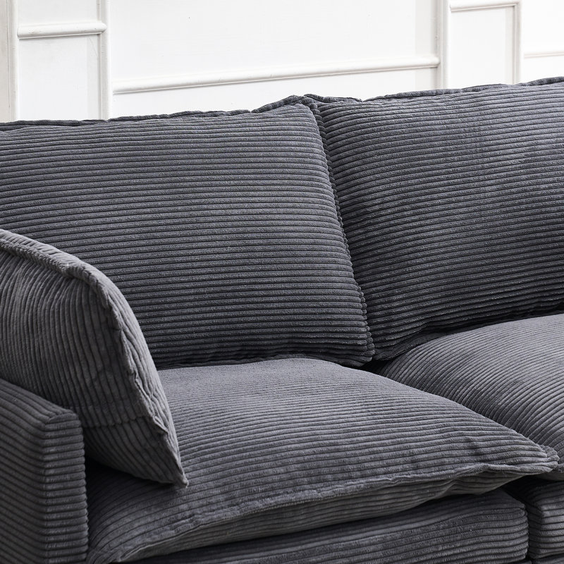 Canapé en velours Comfy 2, Gris foncé