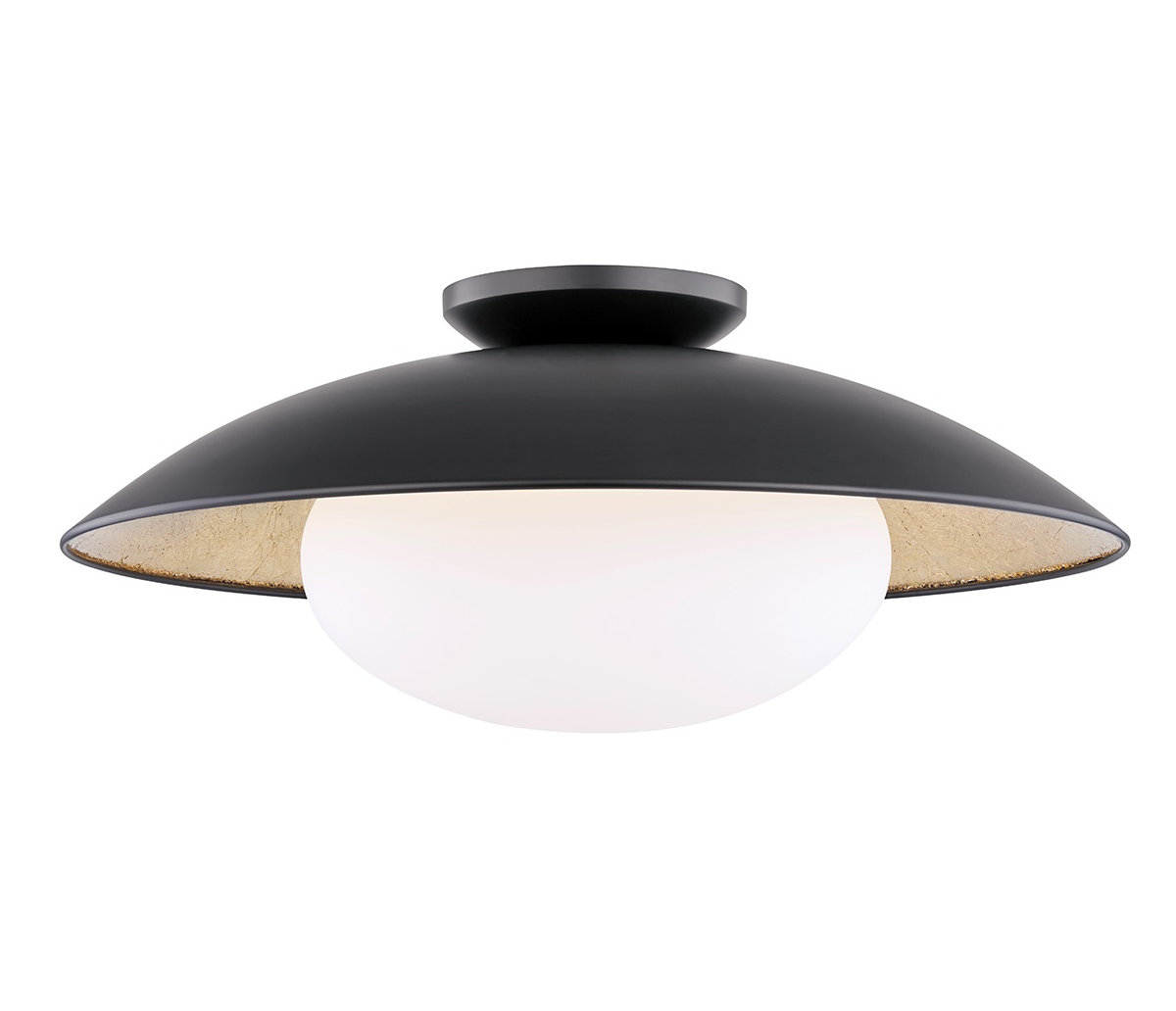 Jason Single Light Flush Mount, Black Lustro, 9'' H x 21'' W x 21'' D