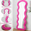 Miroir de plancher en flanelle pleine longueur Rose Wave
