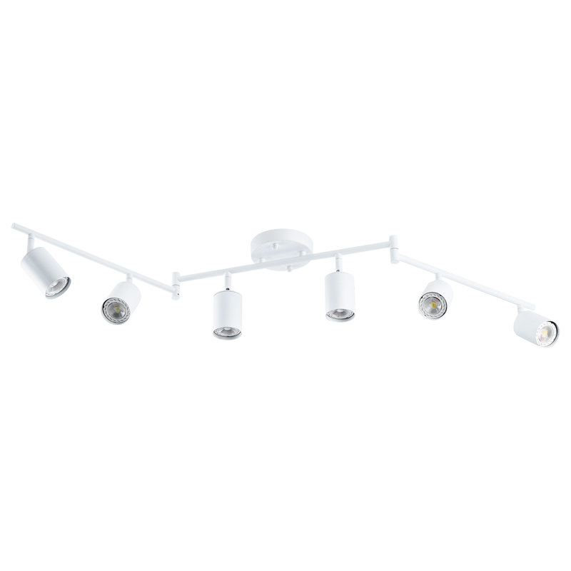 Matte White 4 ft. 6-Light Adjustable Track Lighting Fixture