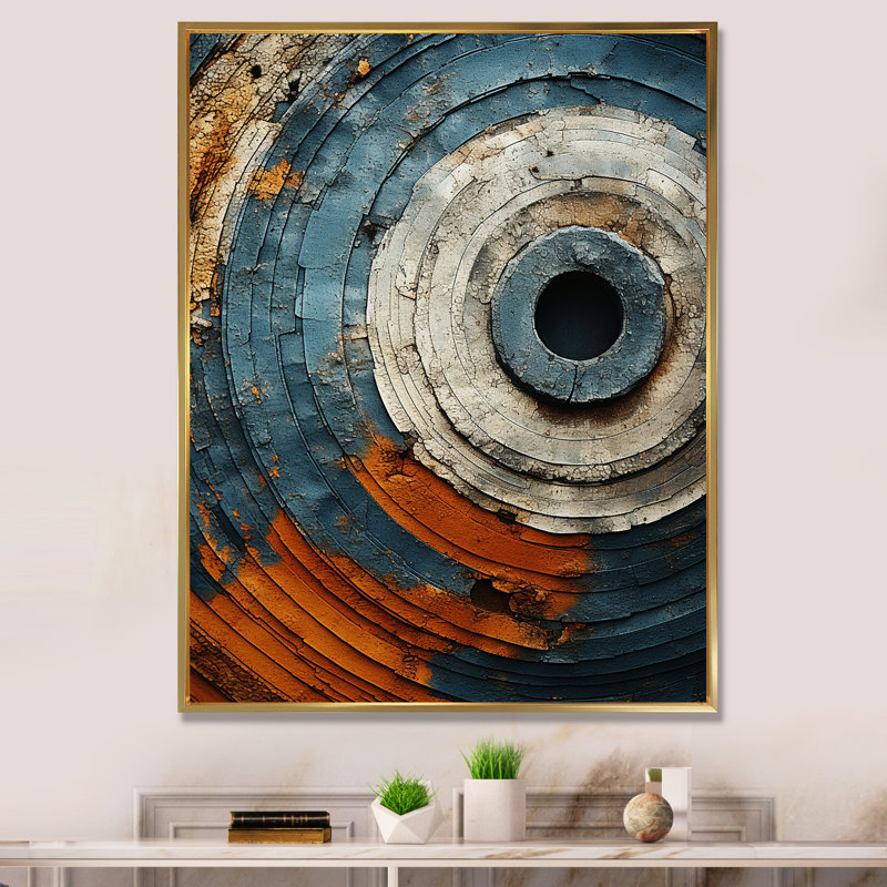 «Abstract Graceful Woodland II», reproduction d'art murale abstraite, Cadre flottant doré, H 44 po x l 34 po x P 1,5 po