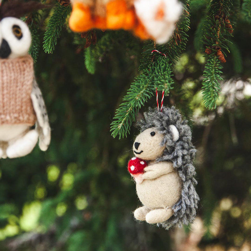 Felted Festive 5'' Handmade 100% Wool Animals Hanging Figurine Ornament