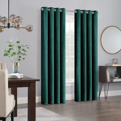Panola Crushed Velvet Eyelet Sheer Curtains