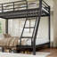 Lits superposés Twin XL et Queen en métal, structure en acier peu encombrante, style industriel moderne pour la maison-1361026660