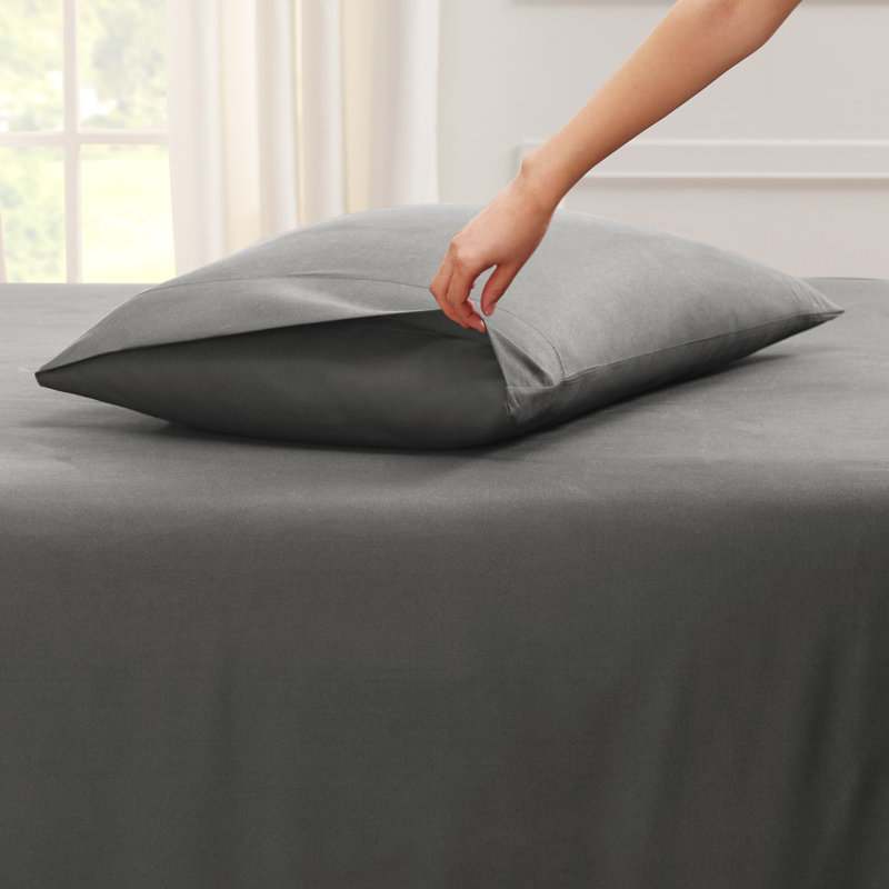 Charcoal Gray Twin XL Deep Pocket Microfiber Sheet Set