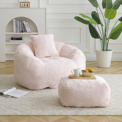 Fauteuil à billes géant avec repose-pieds