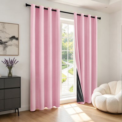 MEISIMENGSHA Solid Blackout Curtains 2 Panels 100% Light Blocking Polyester Thermal Insulated Grommet Drapes for Bedroom Living Room Kitchen Office 8 Colors 11 Sizes