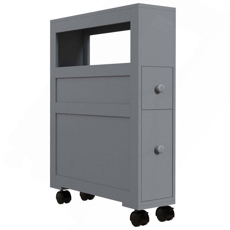 Armoire de rangement latérale en bois avec 2 tiroirs et tablette de rangement